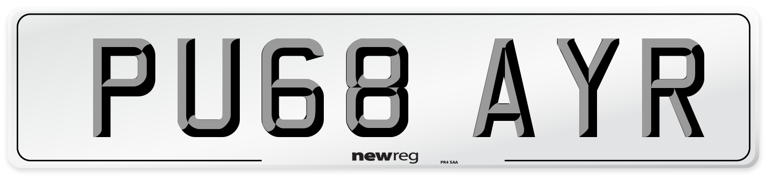 PU68 AYR Number Plate from New Reg